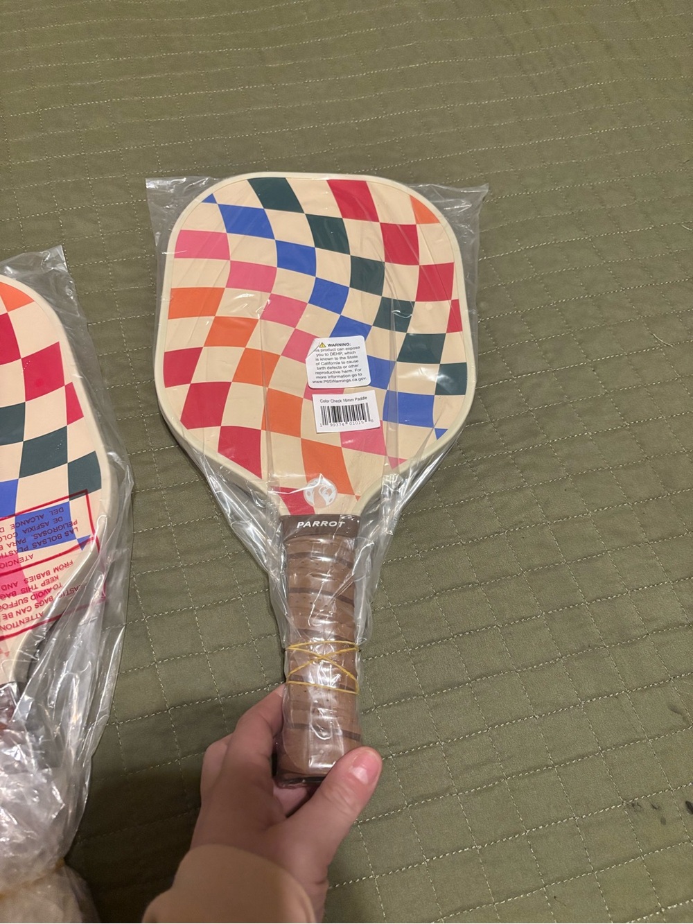 Parrot Checkered pickleball Paddles  - Set of 2